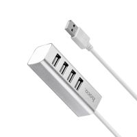 USB HUB Hoco HB1 (4USB/0.8 метра) <серебристый> ― OnlineBazar.su