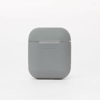 Чехол для кейса наушников Apple AirPods силиконовый тонкий <серый> ― OnlineBazar.su
