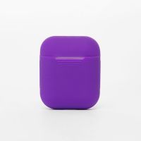 Чехол для кейса наушников Apple AirPods силиконовый тонкий <фиолетовый> ― OnlineBazar.su