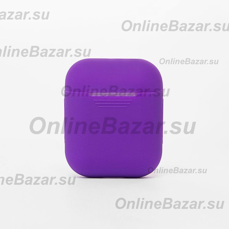 Чехол для кейса наушников Apple AirPods силиконовый тонкий <фиолетовый> ― OnlineBazar.su