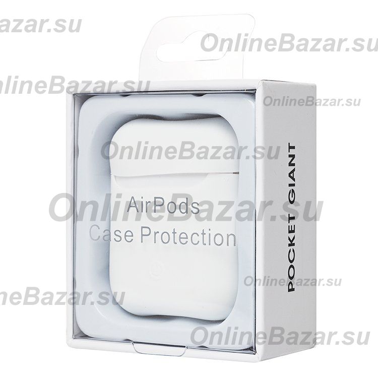 Чехол для кейса наушников Apple AirPods 2 силиконовый Soft Touch <белый> ― OnlineBazar.su