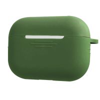 Чехол для кейса наушников Apple AirPods Pro силиконовый с карабином  <темно-зеленый> ― OnlineBazar.su