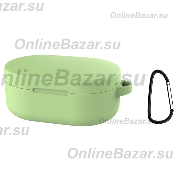 Чехол для кейса наушников Xiaomi Redmi AirDots силиконовый серия 2 <зеленый> ― OnlineBazar.su