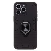 Чехол для Apple iPhone 15 Pro Max силиконовый противоударный с кольцом <черный> ― OnlineBazar.su