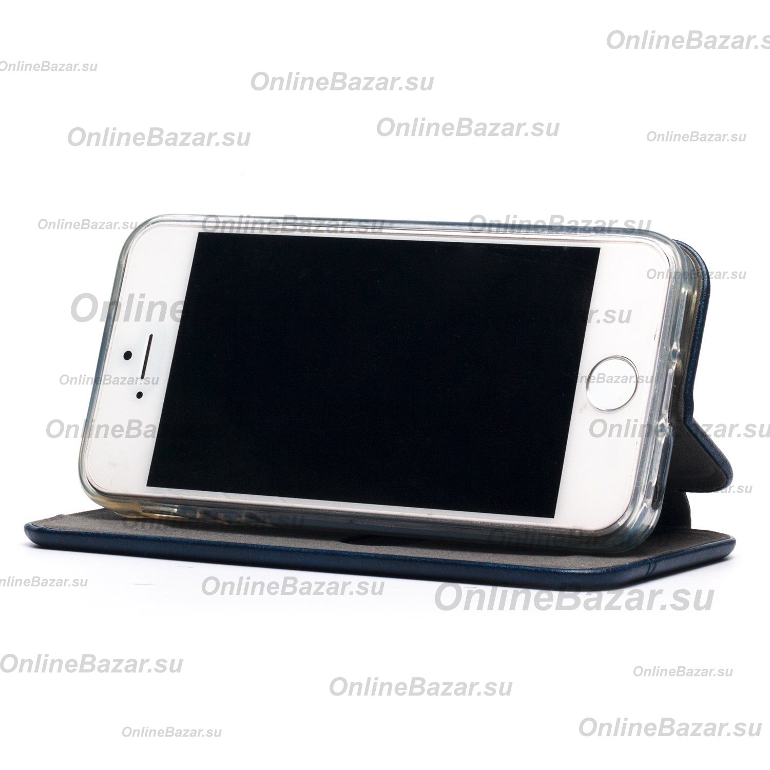 Чехол для Apple iPhone 5 флип боковой кожзам №3 <синий> ― OnlineBazar.su