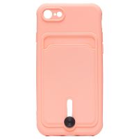 Чехол для Apple iPhone SE 2022 силиконовый с картхолдером №4 <светло-розовый> ― OnlineBazar.su