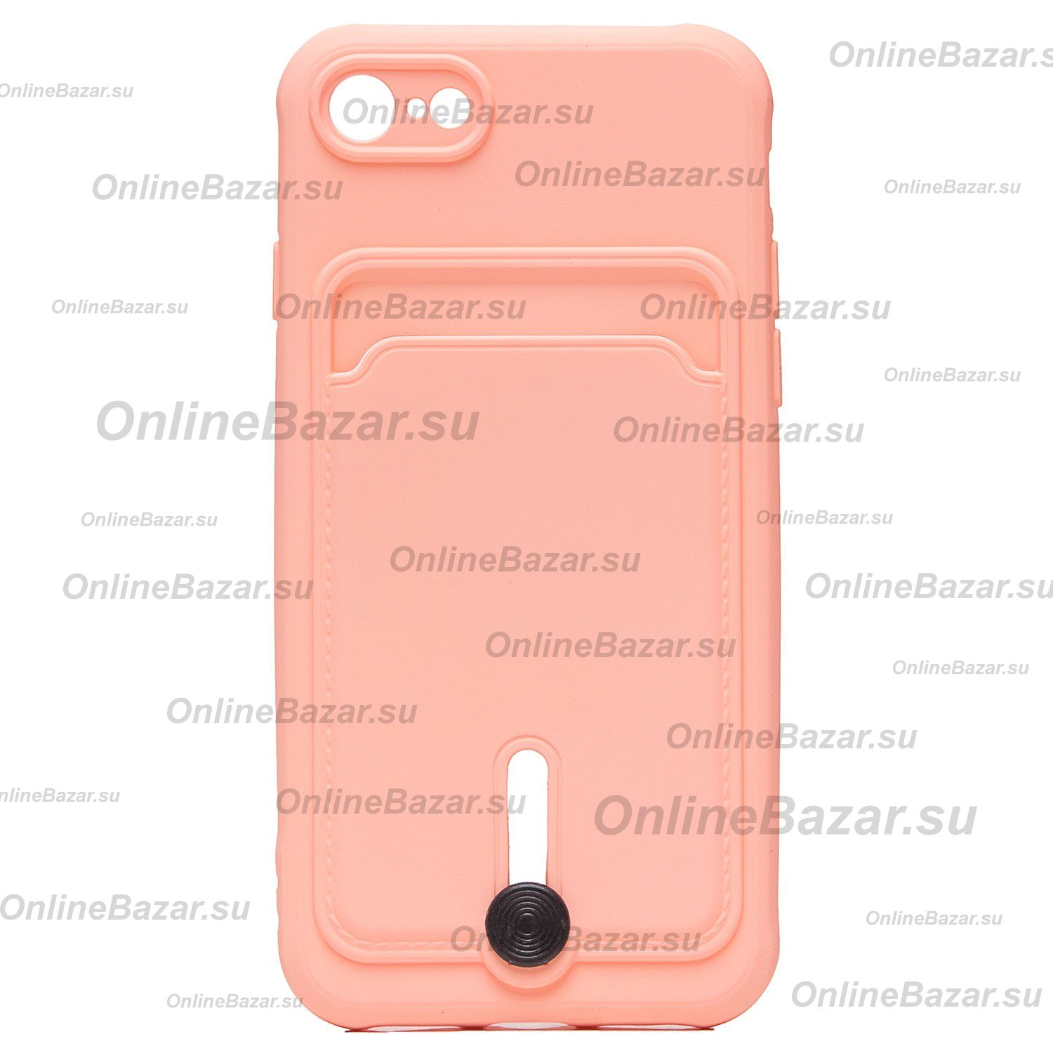 Чехол для Apple iPhone SE 2022 силиконовый с картхолдером №4 <светло-розовый> ― OnlineBazar.su