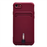 Чехол для Apple iPhone SE 2022 силиконовый с картхолдером №4 <бордовый> ― OnlineBazar.su