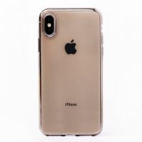 Чехол для Apple iPhone Xs силиконовый ультратонкий <прозрачно-черный> ― OnlineBazar.su