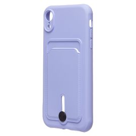 Чехол для Apple iPhone XR силиконовый с картхолдером №4 <фиолетовый>