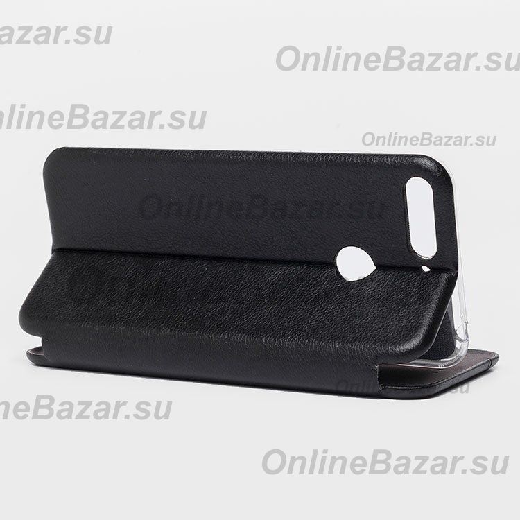 Чехол для Huawei Honor 7C флип боковой кожзам №3 <черный> ― OnlineBazar.su