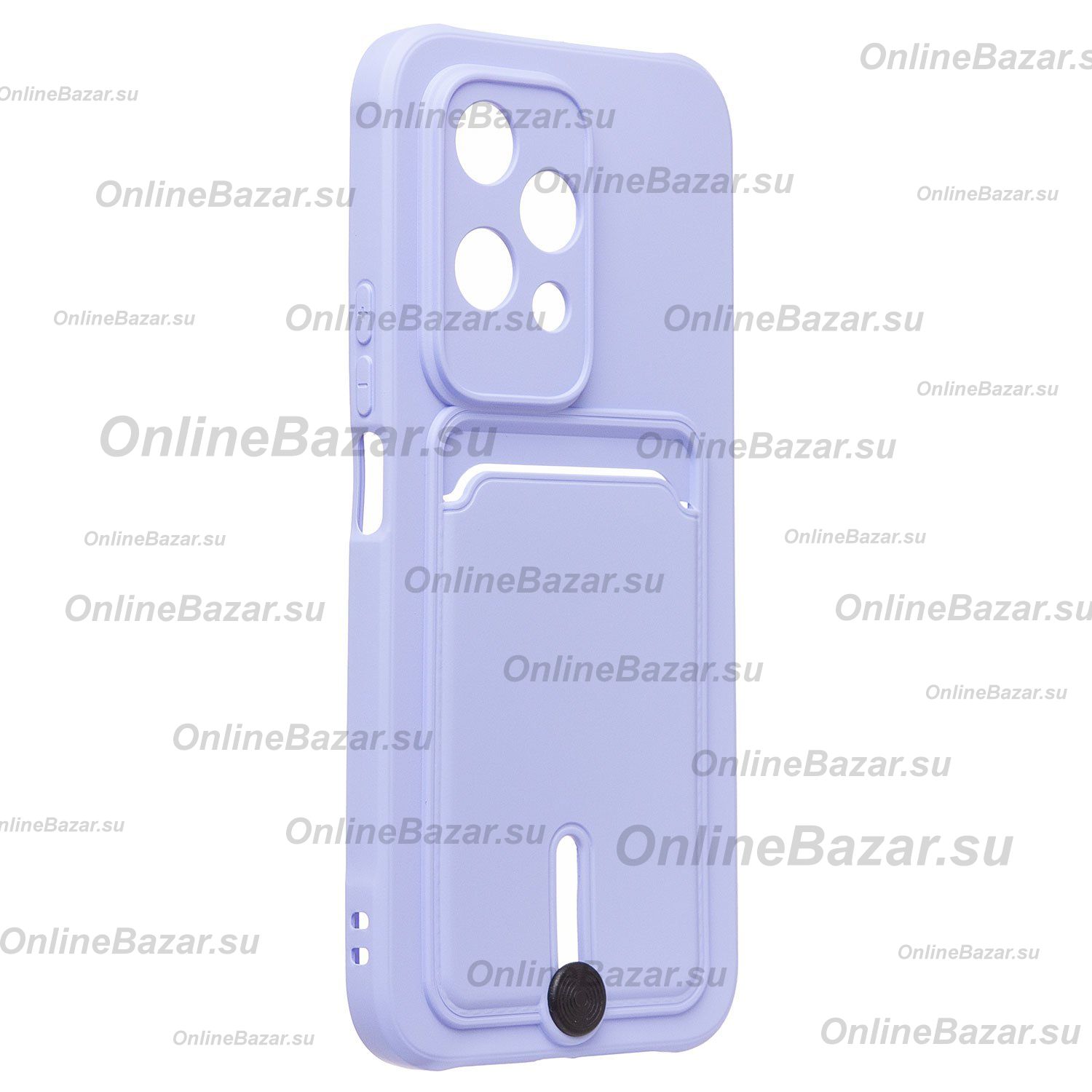 Чехол для Honor 200 Lite (LLY-NX1) силиконовый с картхолдером №4 <светло-фиолетовый> ― OnlineBazar.su