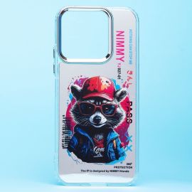 Чехол для Honor X8b (LLY-LX1) силиконовый (рис. 092/енот) <серый>