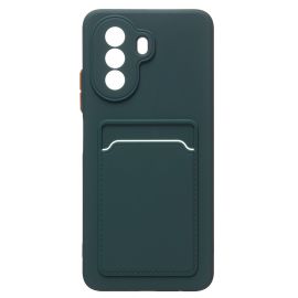 Чехол для Huawei MGA-LX9N силиконовый с картхолдером №6 <зеленый>