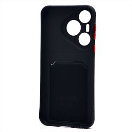 Чехол для Huawei Pura 70 силиконовый с картхолдером №9 <черный>