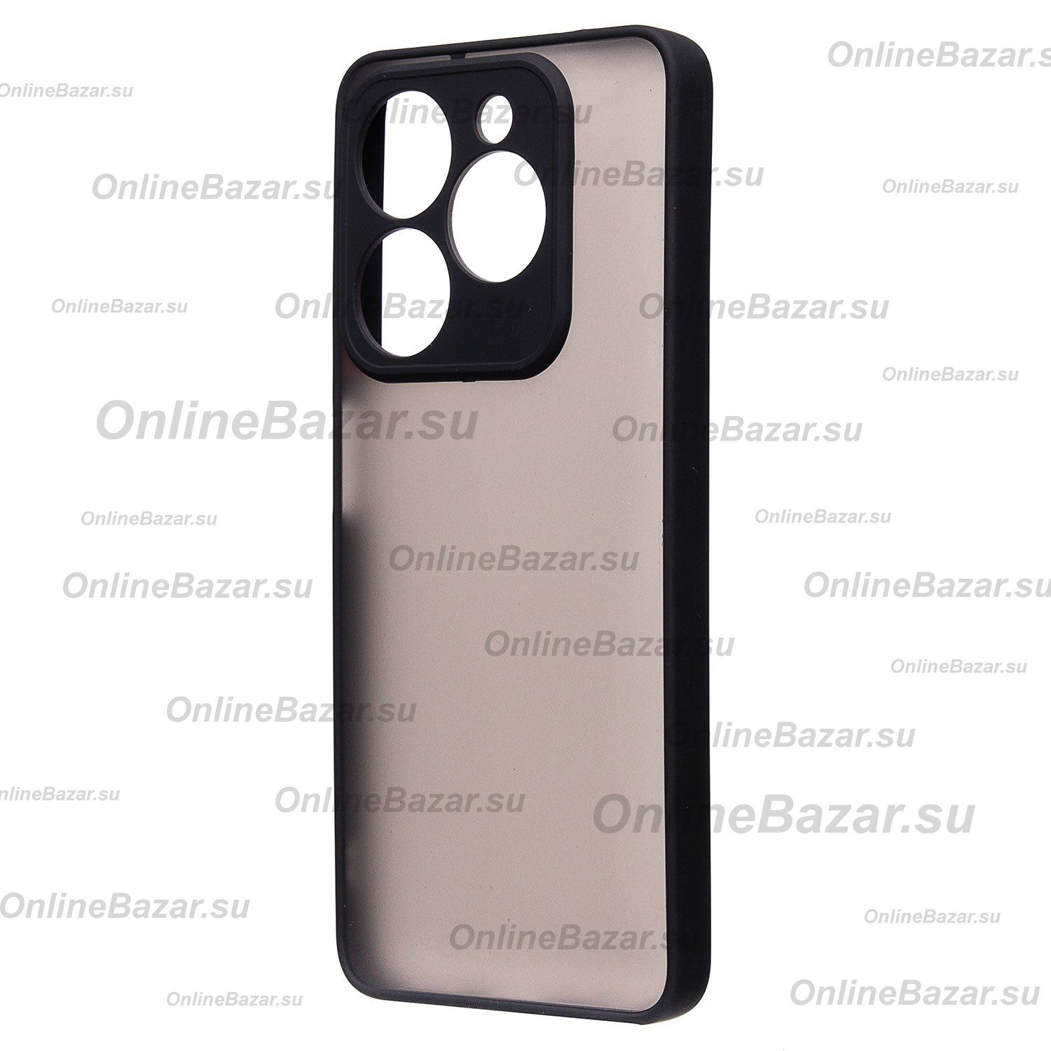 Чехол для Tecno Spark 20C (BG7n) пластиковый с окантовкой <черный> ― OnlineBazar.su