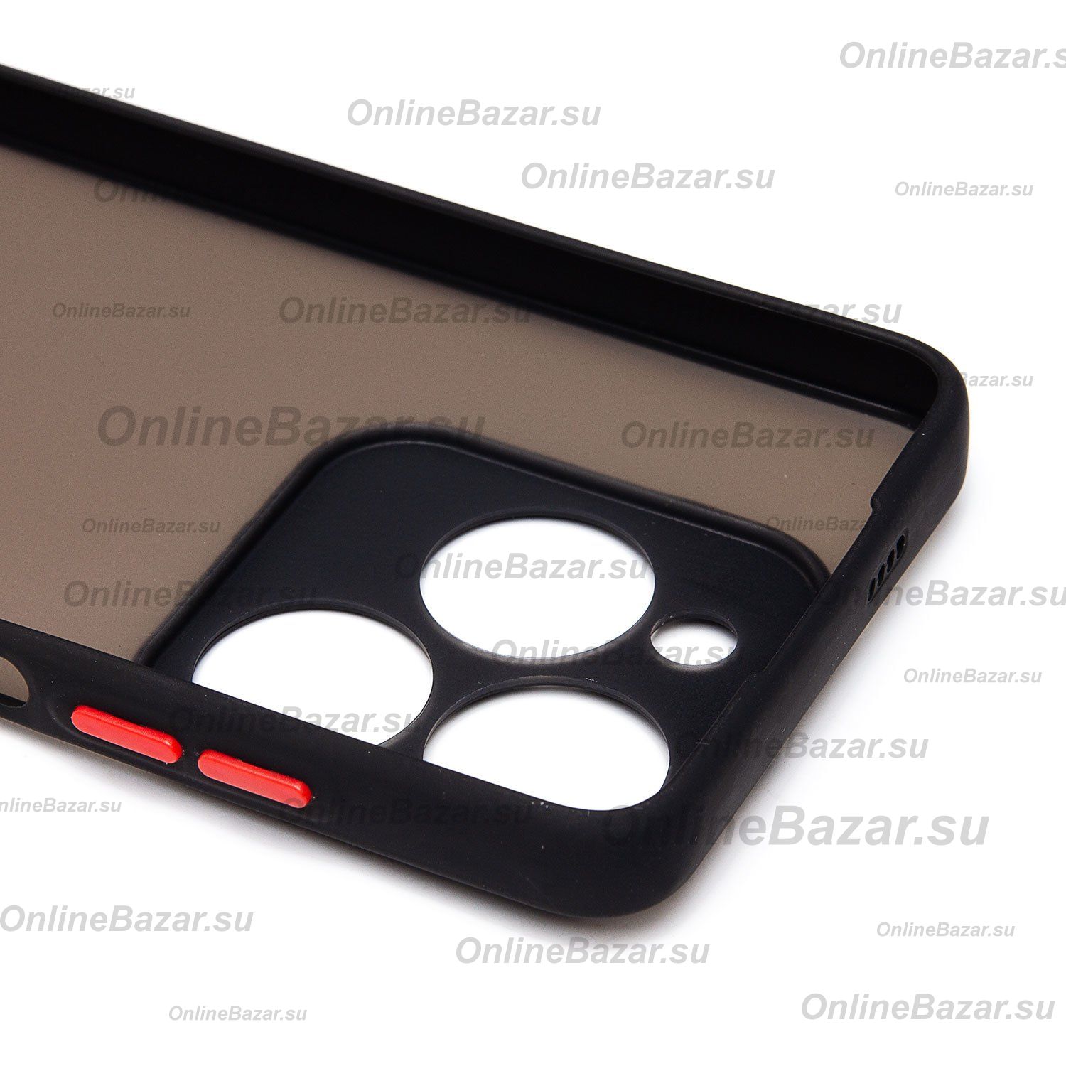 Чехол для Tecno Spark 20C (BG7n) пластиковый с окантовкой <черный> ― OnlineBazar.su