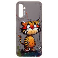 Чехол для Samsung SM-A145F (Galaxy A14) силиконовый (рис. 335/тигр) <серый> ― OnlineBazar.su