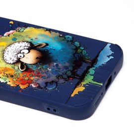 Чехол для Samsung SM-A546E (Galaxy A54 5G) силиконовый (рис. 335/овечка) <темно-синий>