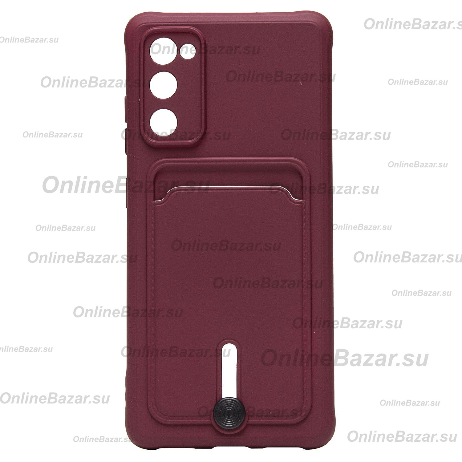 Чехол для Samsung SM-G780F (Galaxy S20 FE) силиконовый с картхолдером №4 <бордовый> ― OnlineBazar.su
