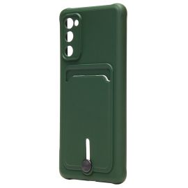 Чехол для Samsung SM-G780F (Galaxy S20 FE) силиконовый с картхолдером №4 <темно-зеленый>