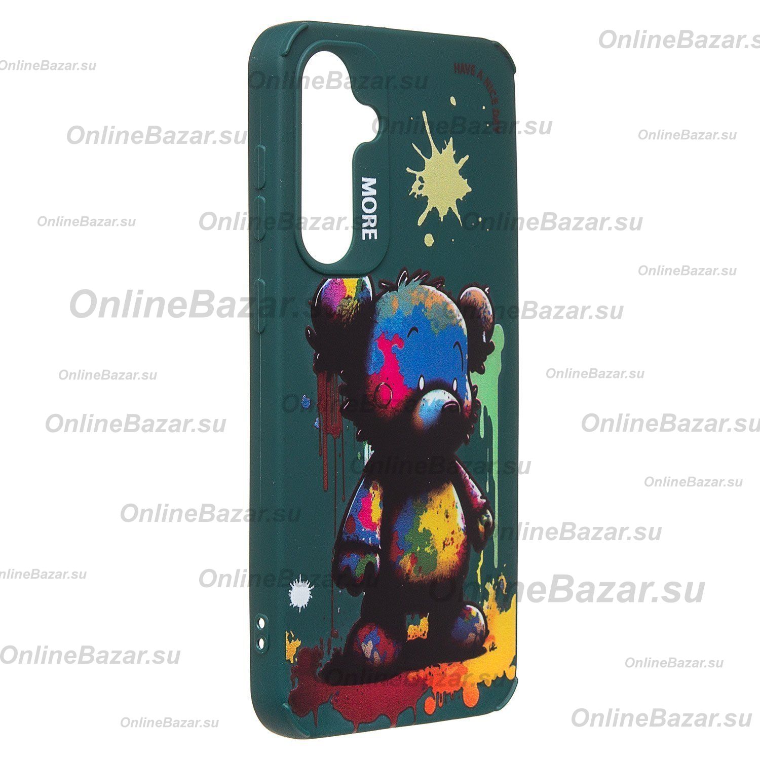 Чехол для Samsung SM-S711B (Galaxy S23 FE) силиконовый (рис. 335/медведь) <темно-зеленый> ― OnlineBazar.su