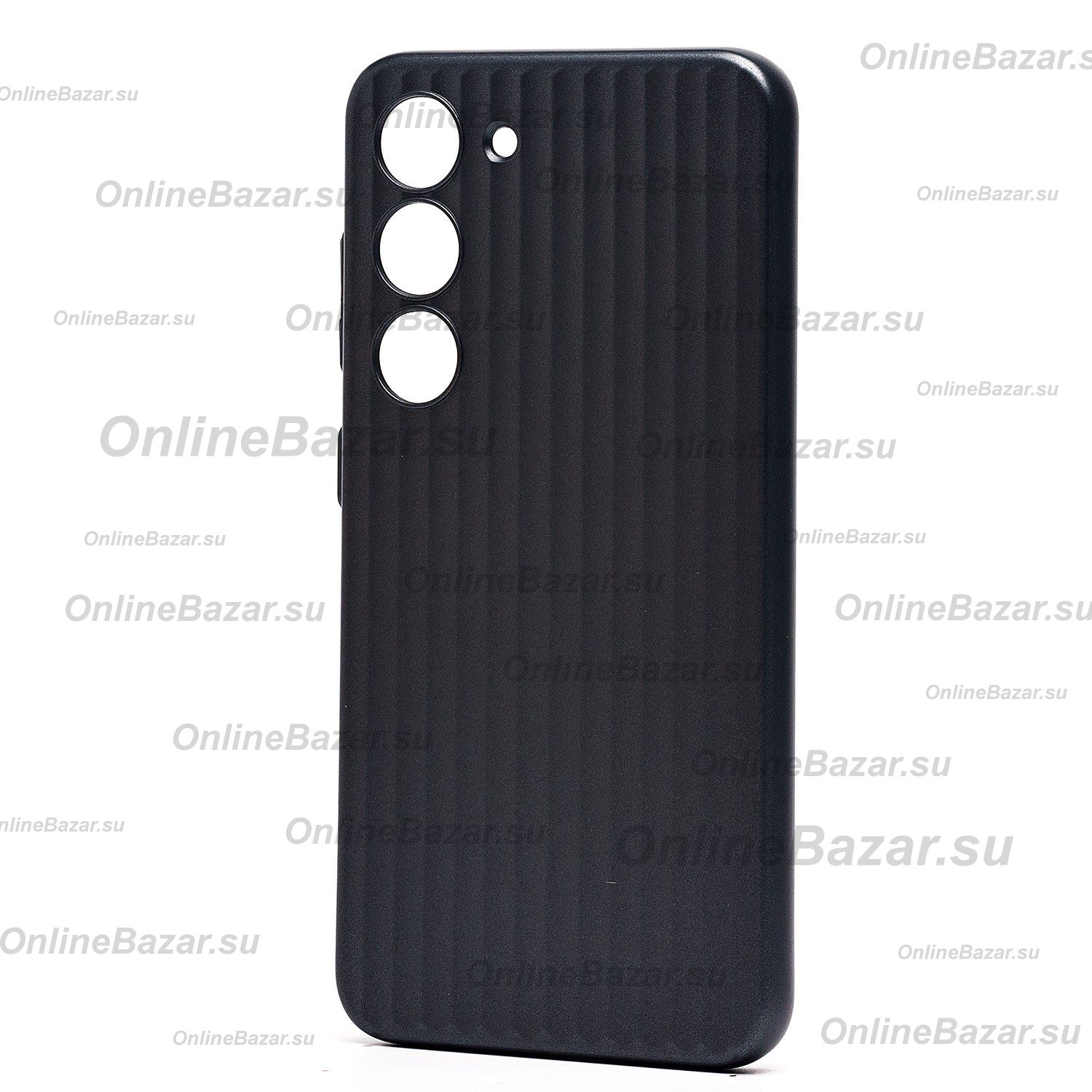 Чехол для Samsung SM-S911B (Galaxy S23) пластиковый рифленый <черный> ― OnlineBazar.su