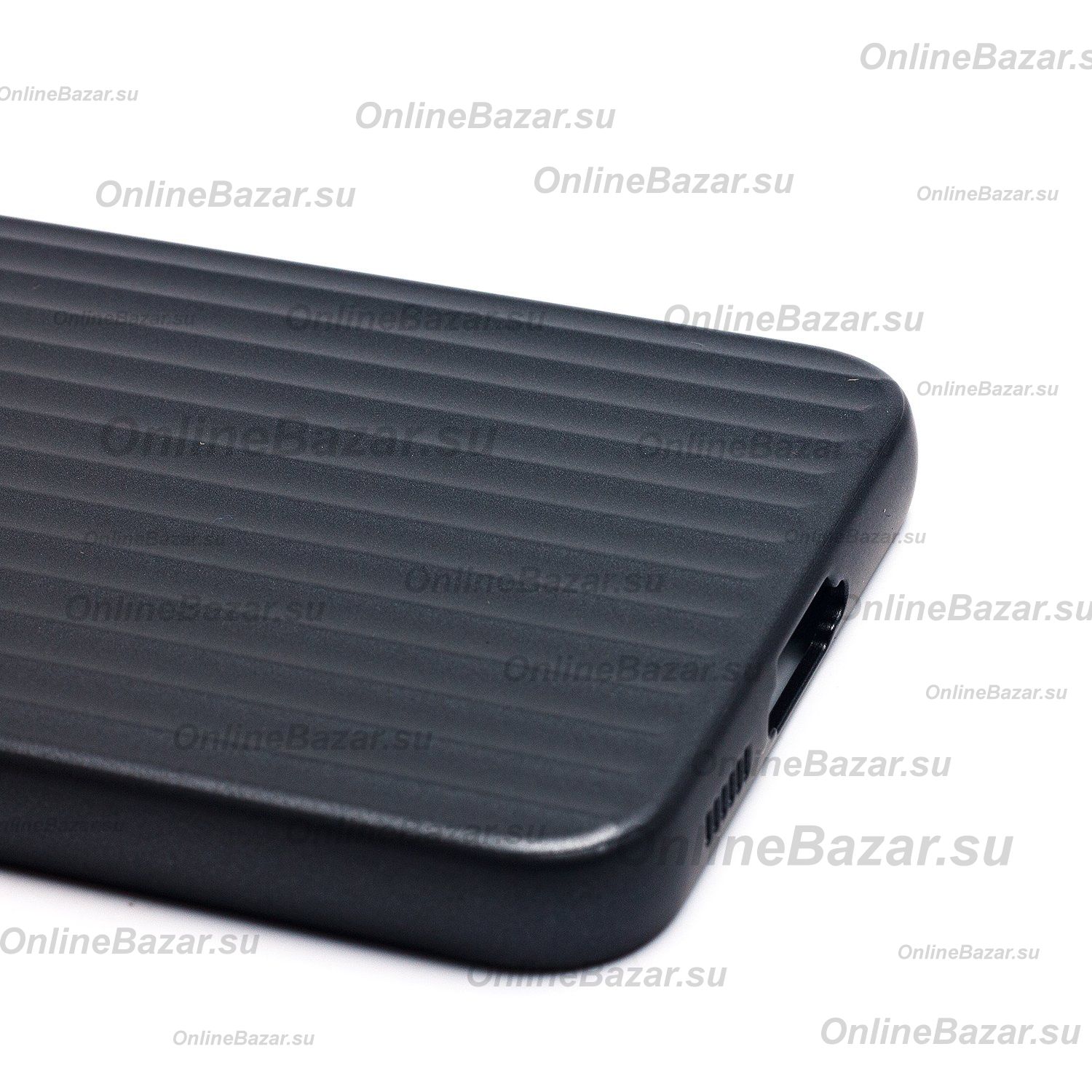 Чехол для Samsung SM-S911B (Galaxy S23) пластиковый рифленый <черный> ― OnlineBazar.su