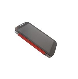 Чехол для Samsung i9502 (Galaxy S4 Duos) обложка стекло + натуральная кожа Xuenair Mirror Dress Series <оранжевый>