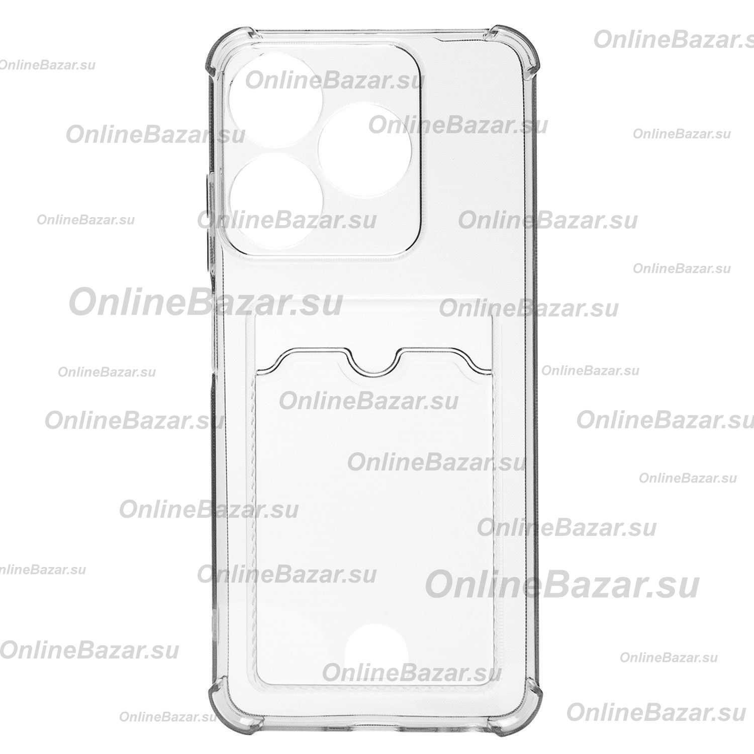 Чехол для Tecno Spark 10C (KI5m) силиконовый с картхолдером №2 <черный> ― OnlineBazar.su