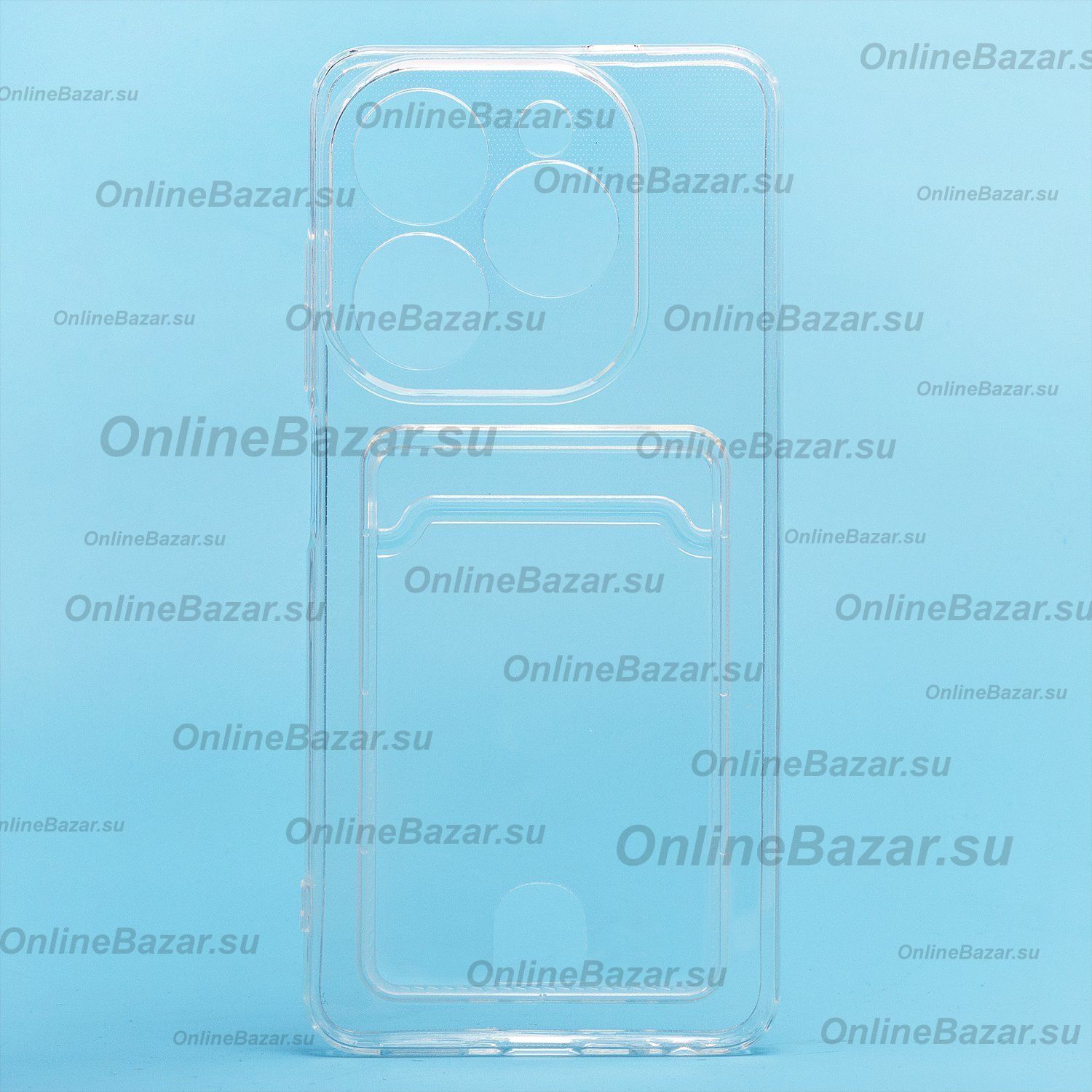 Чехол для Tecno Spark Go 2024 (BG6) силиконовый с картхолдером №2 <прозрачный> ― OnlineBazar.su