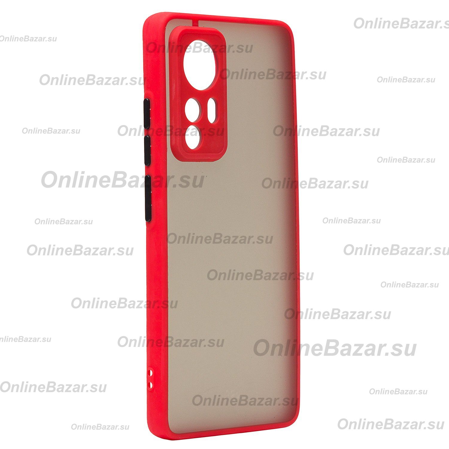 Чехол для Xiaomi 12 пластиковый с окантовкой <красный> ― OnlineBazar.su