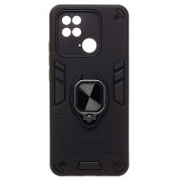 Чехол для Xiaomi Poco C40 силиконовый противоударный с кольцом <черный> ― OnlineBazar.su