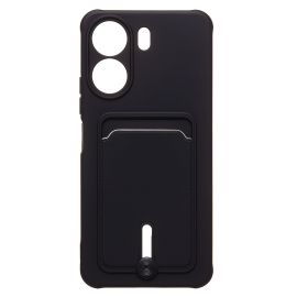 Чехол для Xiaomi 2310FPCA4G силиконовый с картхолдером №4 <черный>