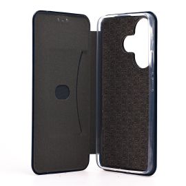 Чехол для Xiaomi Poco F6 флип боковой кожзам №3 <синий>