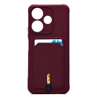 Чехол для Xiaomi Redmi 13 силиконовый с картхолдером №4 <бордовый> ― OnlineBazar.su