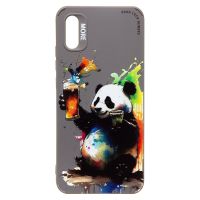 Чехол для Xiaomi M2006C3LC силиконовый (рис. 335/панда) <серый> ― OnlineBazar.su