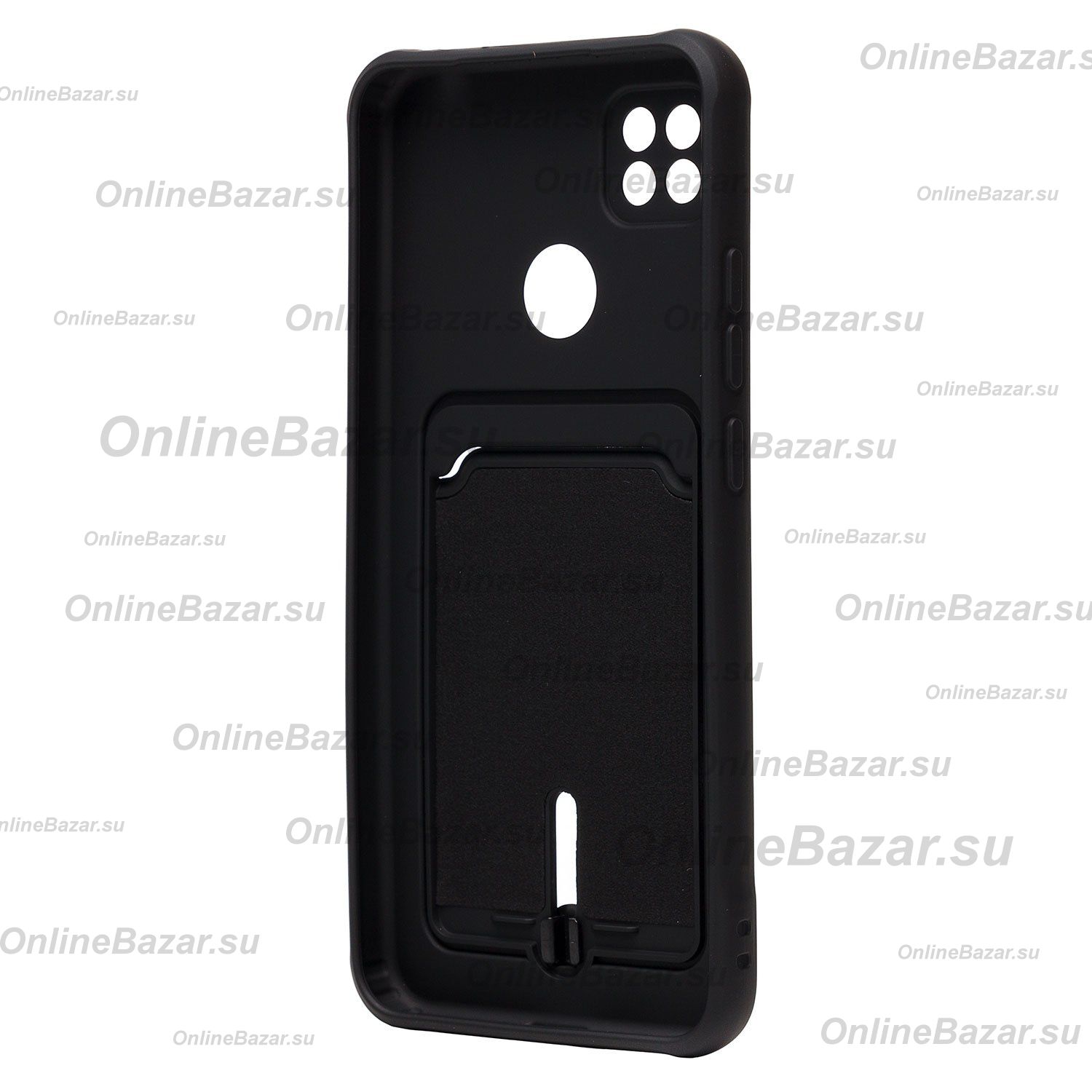 Чехол для Xiaomi M2006C3MG силиконовый с картхолдером №4 <черный> ― OnlineBazar.su