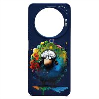 Чехол для Xiaomi 23129RN51X силиконовый (рис. 335/овечка) <темно-синий> ― OnlineBazar.su