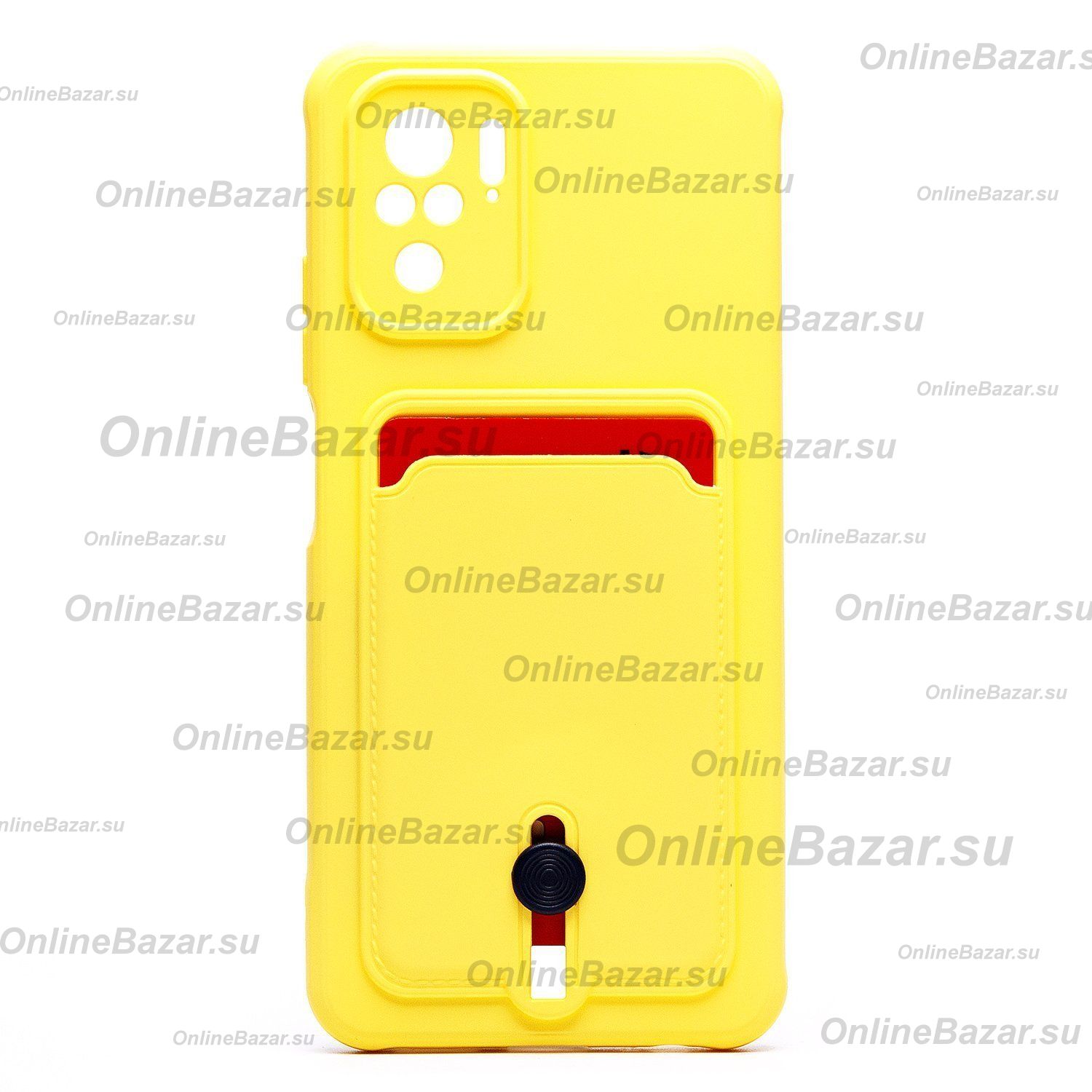 Чехол для Xiaomi Redmi Note 10S силиконовый с картхолдером №4 <желтый> ― OnlineBazar.su