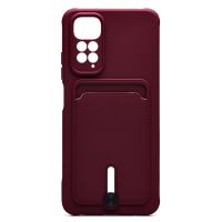 Чехол для Xiaomi Redmi Note 11S силиконовый с картхолдером №4 <бордовый> ― OnlineBazar.su