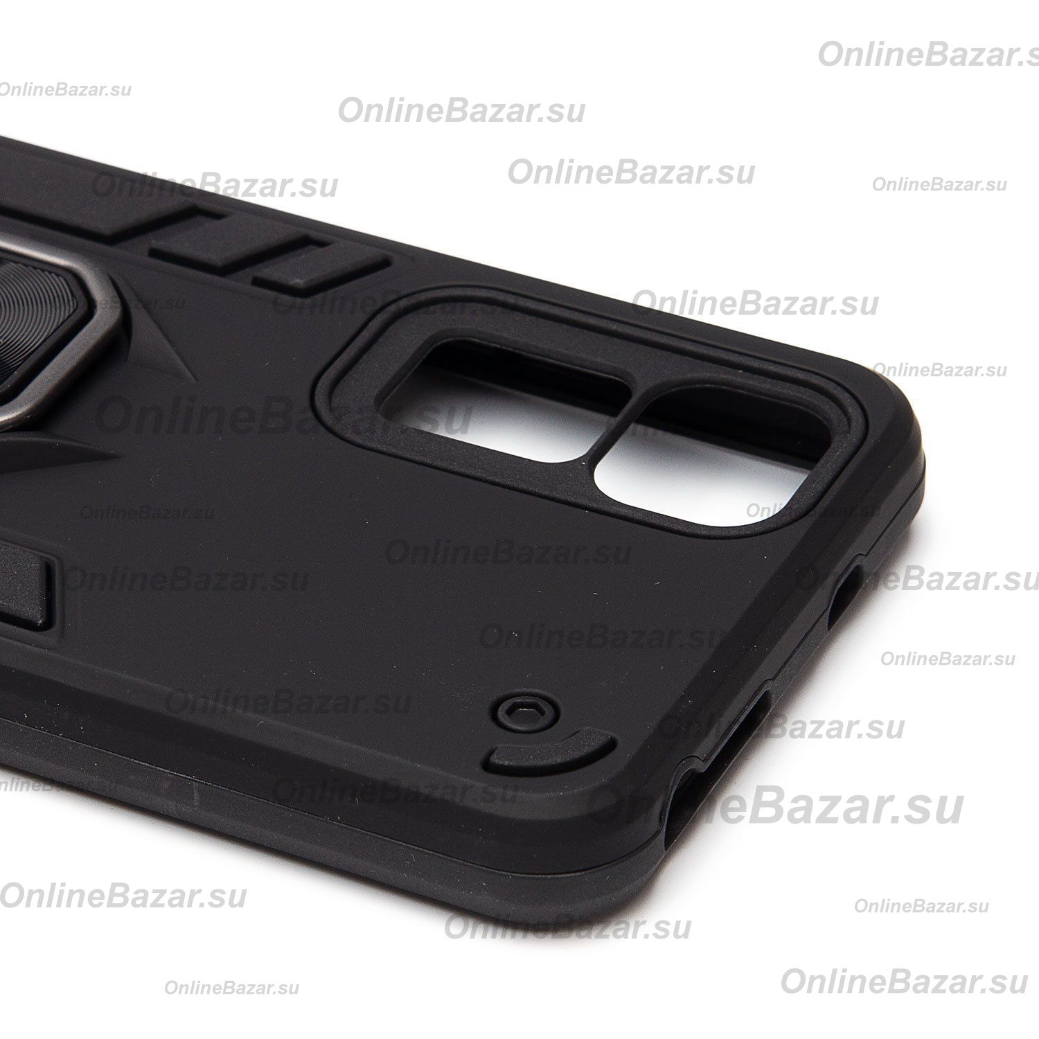 Чехол для Xiaomi Redmi Note 12S силиконовый противоударный с кольцом <черный> ― OnlineBazar.su