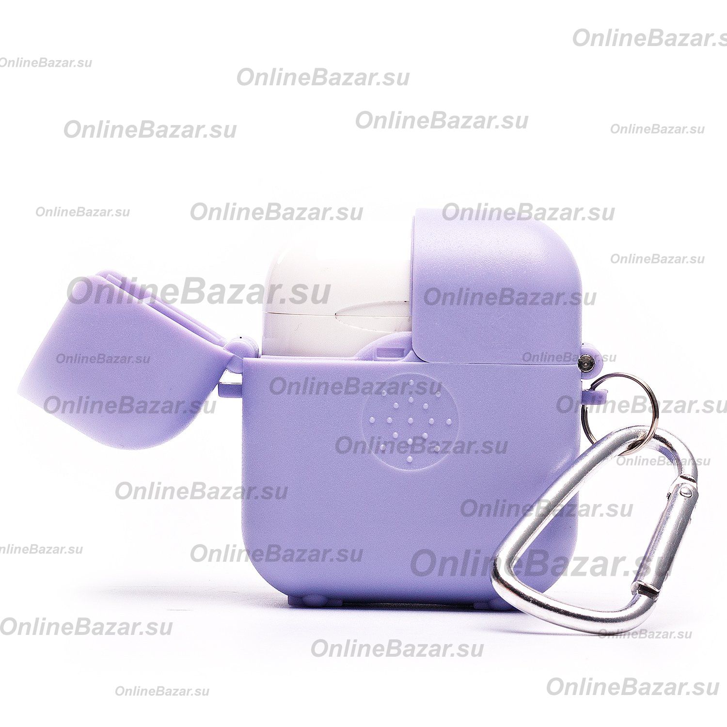 Чехол для кейса наушников Apple AirPods 2 пластиковый AP013 <светло-фиолетовый> ― OnlineBazar.su