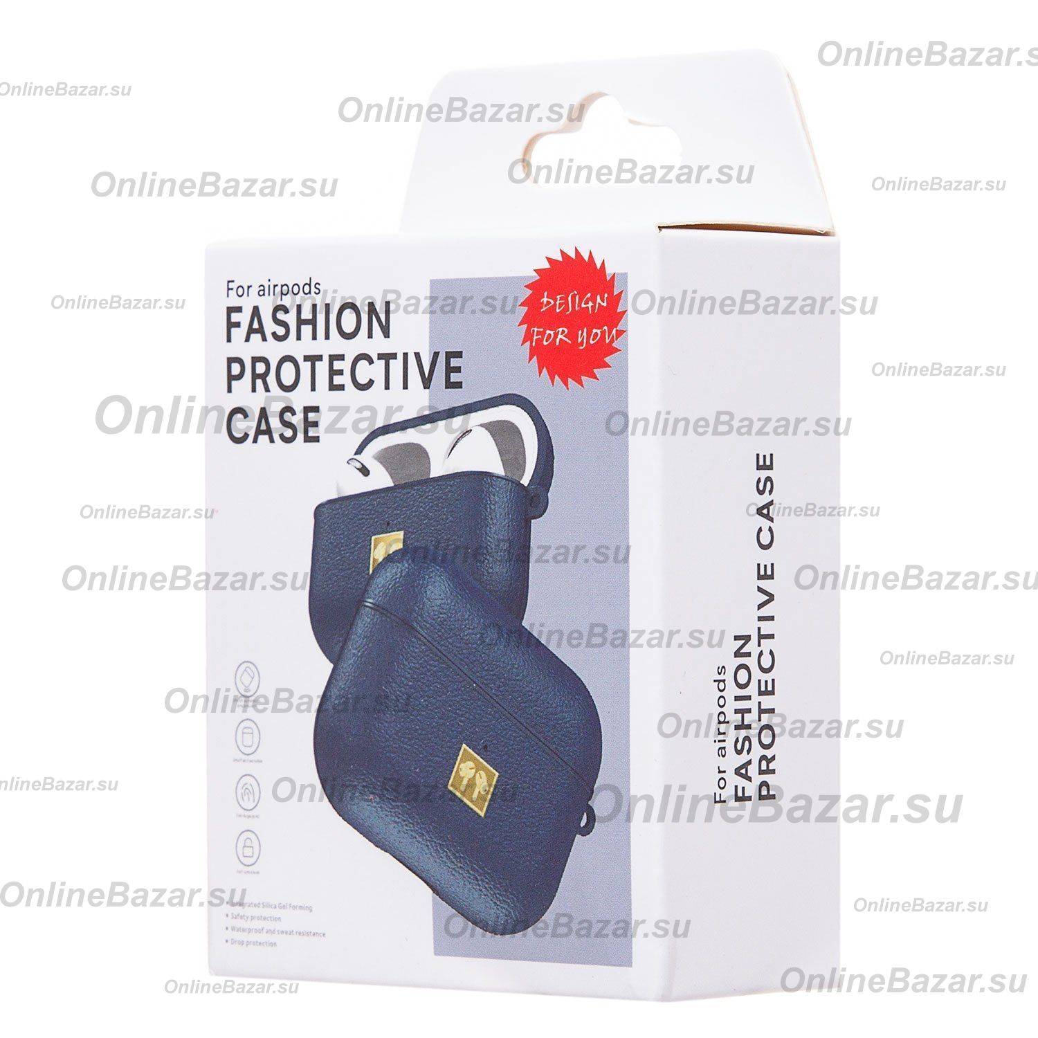 Чехол для кейса наушников Apple AirPods 3 экокожа PCP08 <темно-синий> ― OnlineBazar.su