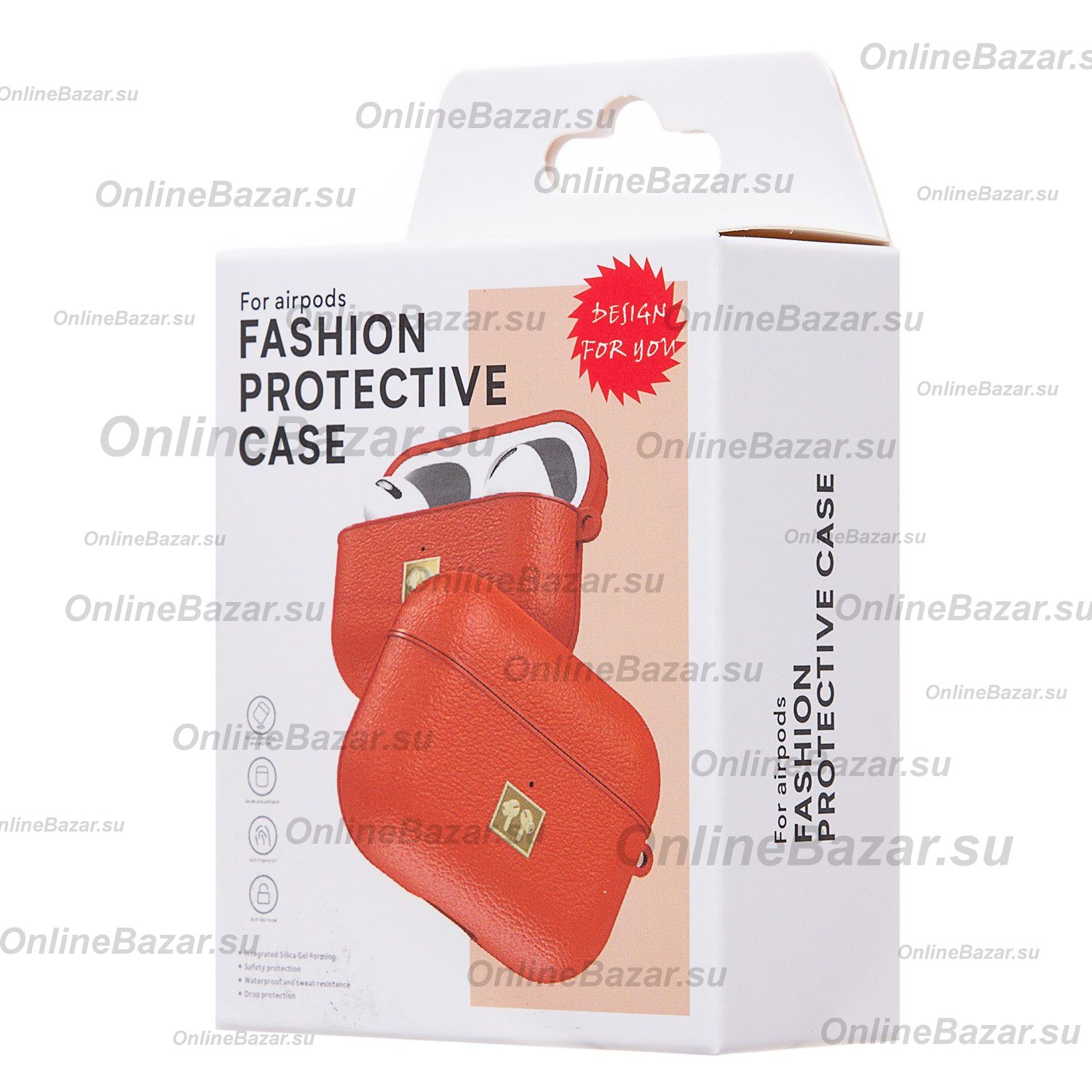 Чехол для кейса наушников Apple AirPods 2 экокожа PCP08 <коричневый> ― OnlineBazar.su