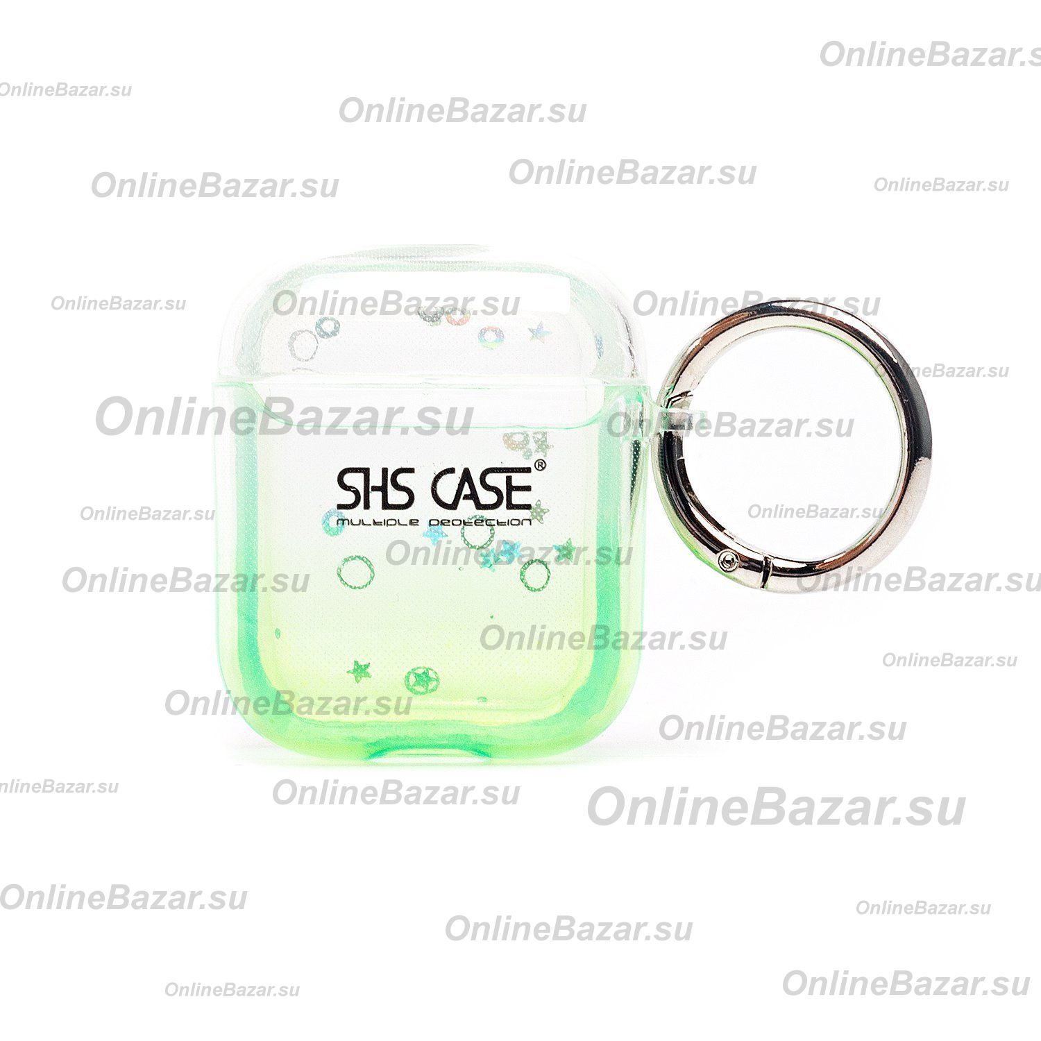 Чехол для кейса наушников Apple AirPods 2 пластиковый PCP11 <прозрачно-зеленый> ― OnlineBazar.su