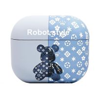 Чехол для кейса наушников Apple AirPods 3 пластиковый Robot Style <голубой> ― OnlineBazar.su