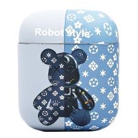 Чехол для кейса наушников Apple AirPods 2 пластиковый Robot Style <голубой> ― OnlineBazar.su