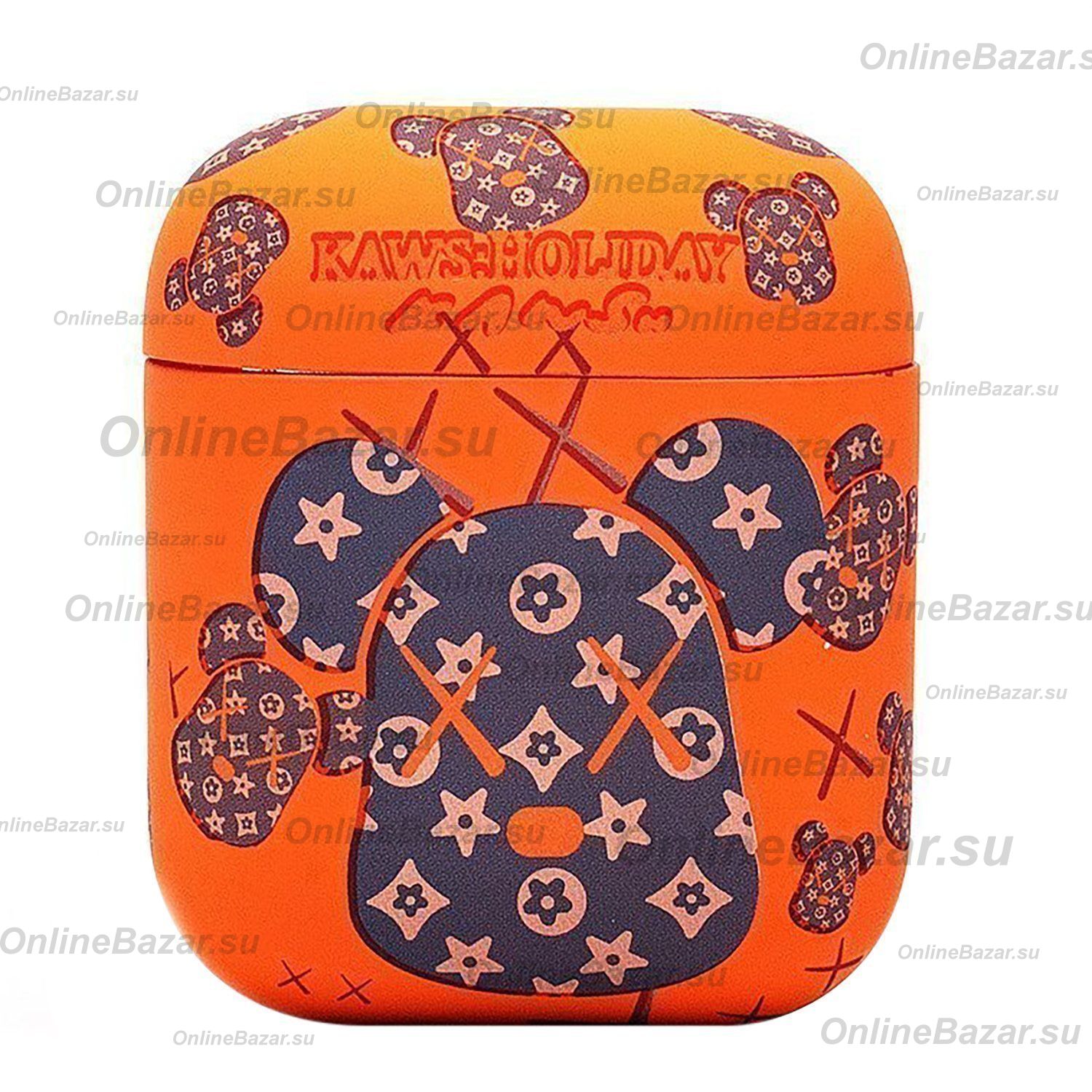 Чехол для кейса наушников Apple AirPods 2 пластиковый Robot Style <оранжевый> ― OnlineBazar.su