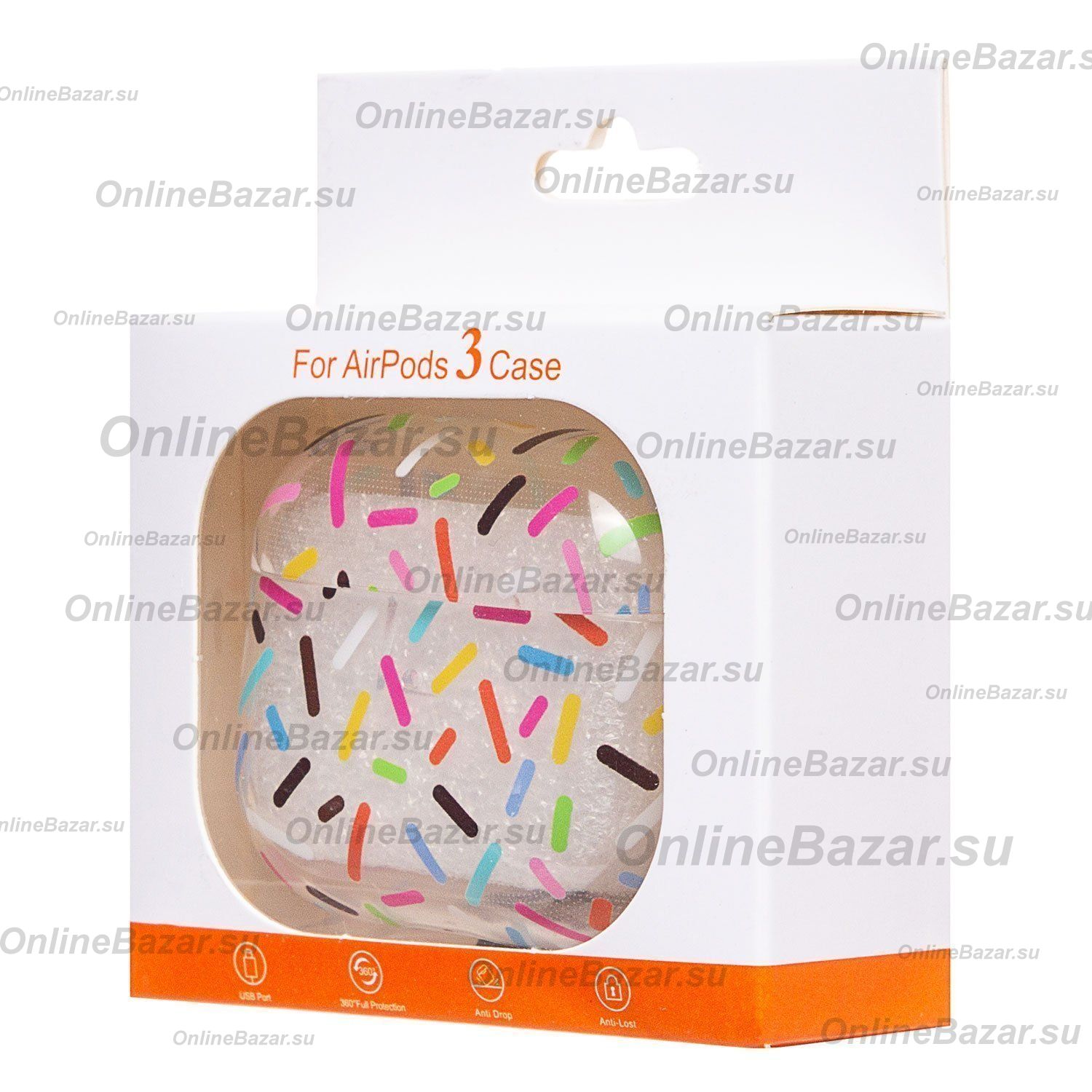 Чехол для кейса наушников Apple AirPods 3 силиконовый Сolorful <прозрачно-розовый> ― OnlineBazar.su